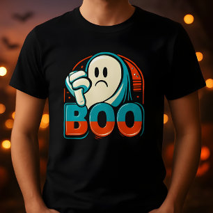 Boo Disapproving Grumpy Halloween Ghost Design T-Shirt