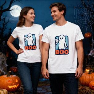 Boo Disapproving Grumpy Halloween Ghost Design T-Shirt