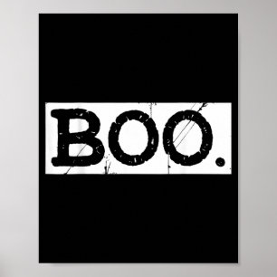 Boo distressed retro ghost halloween aesthetic poster