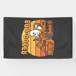 Boo Dozer Ghost Funny Halloween Banner