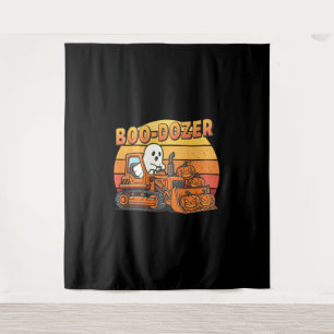 Boo Dozer Ghost Funny Halloween Tapestry