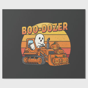 Boo Dozer Ghost Funny Halloween Wrapping Paper
