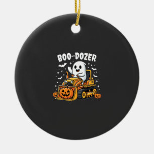 Boo Dozer Halloween Ghost Bulldozer_1 Ceramic Ornament