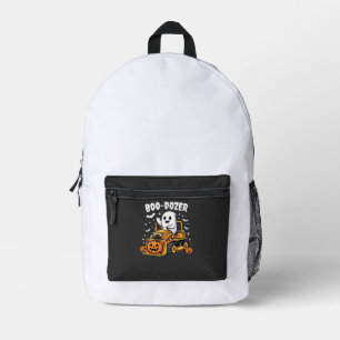 Boo Dozer Halloween Ghost Bulldozer_1 Printed Backpack