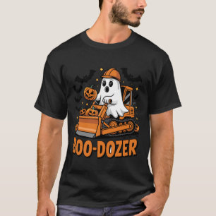 Boo Dozer Halloween Ghost Bulldozer Construction T T-Shirt