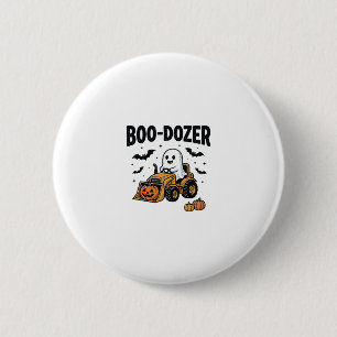 Boo-Dozer Halloween Ghost Bulldozer Design_1 6 Cm Round Badge