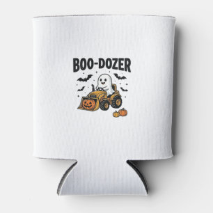 Boo-Dozer Halloween Ghost Bulldozer Design_1 Can Cooler