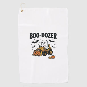 Boo-Dozer Halloween Ghost Bulldozer Design_1 Golf Towel