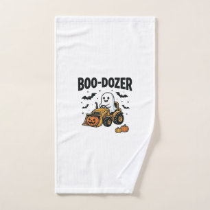 Boo-Dozer Halloween Ghost Bulldozer Design_1 Hand Towel
