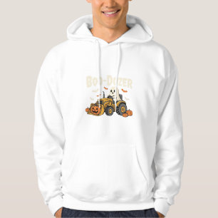 Boo-Dozer Halloween Ghost Bulldozer Design_1 Hoodie