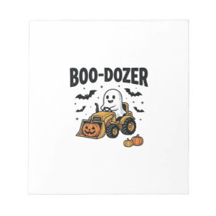 Boo-Dozer Halloween Ghost Bulldozer Design_1 Notepad