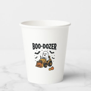 Boo-Dozer Halloween Ghost Bulldozer Design_1 Paper Cups