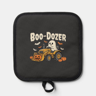 Boo-Dozer Halloween Ghost Bulldozer Design_1 Pot Holder