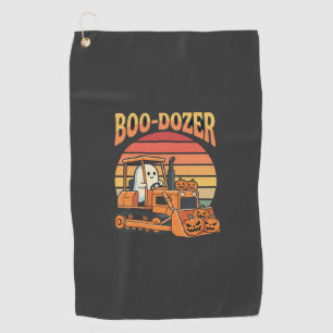 Boo-Dozer Halloween Ghost Pumpkin Bulldozer Golf Towel