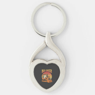 Boo-Dozer Halloween Ghost Pumpkin Bulldozer Key Ring
