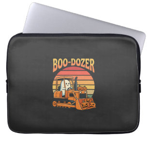 Boo-Dozer Halloween Ghost Pumpkin Bulldozer Laptop Sleeve