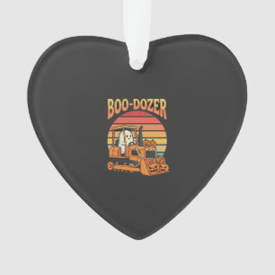 Boo-Dozer Halloween Ghost Pumpkin Bulldozer Ornament