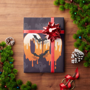 🎃BOO Dripping Halloween Letters with Ghosts Wrapping Paper