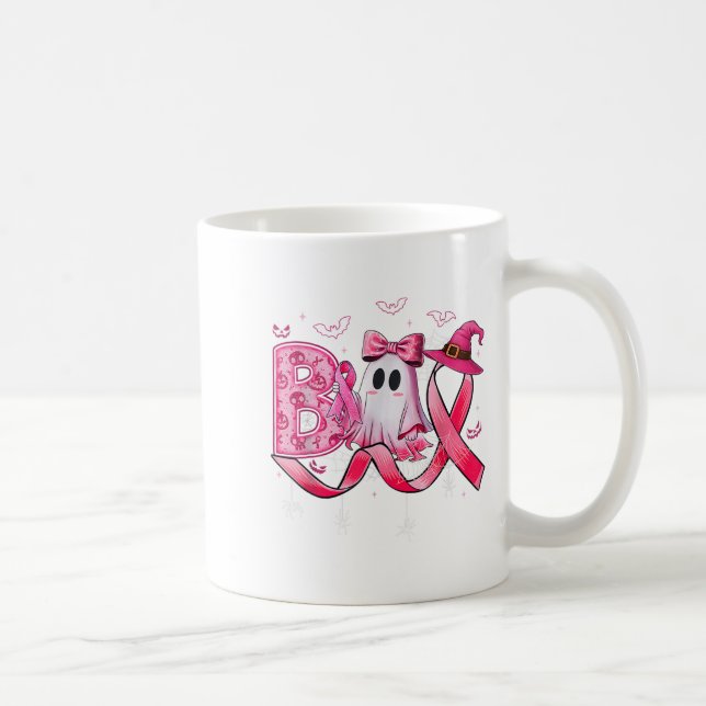 Boo E Away Breast Cancer Nk Ribbon  Coffee Mug (Right)