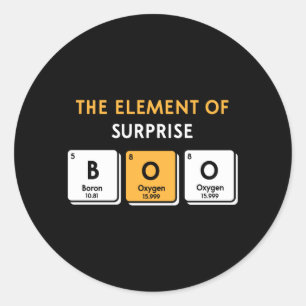 Boo Element Of Surprise Halloween Periodic Table Classic Round Sticker