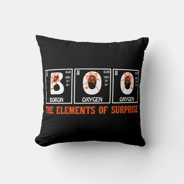 BOO Elements of Surprise Chemistry Joke Cushion (Front)