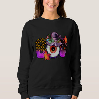 Boo Eye Pumpkin Halloween Ghost Costume Leopard Sweatshirt