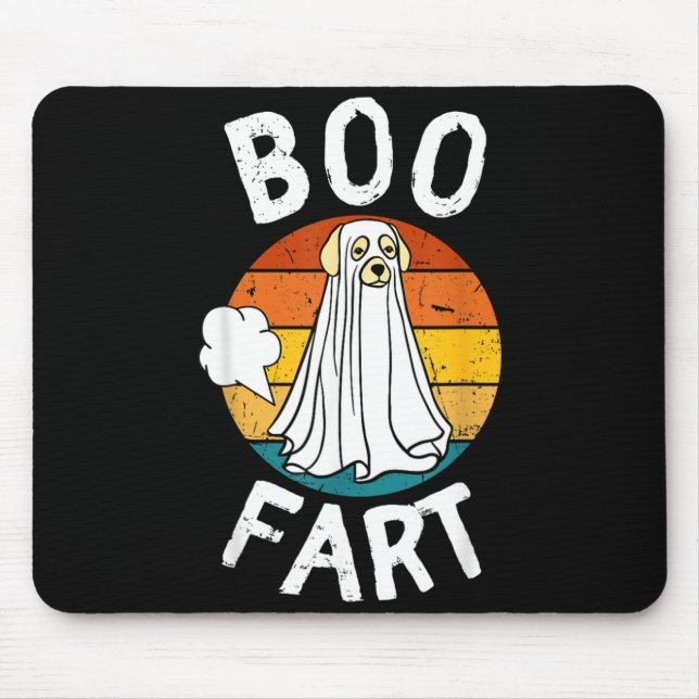 Boo Fart Dog Funny Cute Farting Labrador Ghost Mouse Pad (Front)