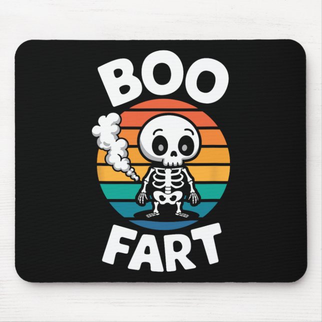 Boo Fart Funny Farting Skeleton For Halloween  Mouse Pad (Front)