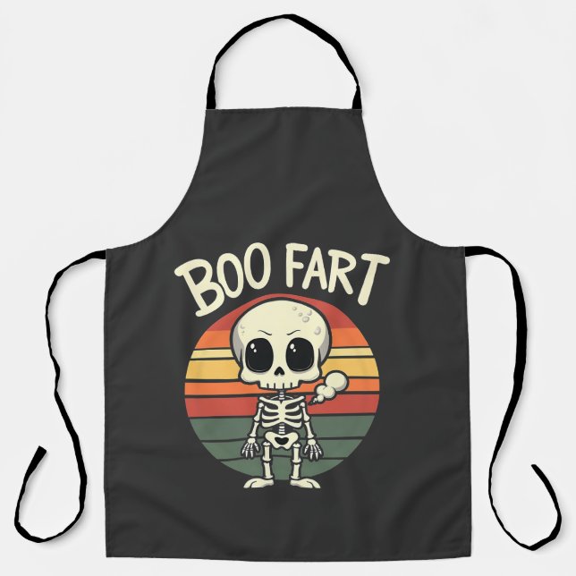 Boo fart Funny Spooky Pastel Ghost Goth Retro  Apron (Front)