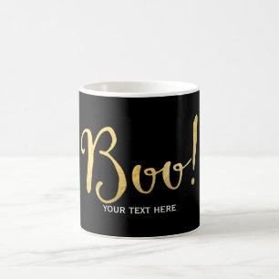 BOO! Faux Gold Look Halloween Festive Coffee Mug