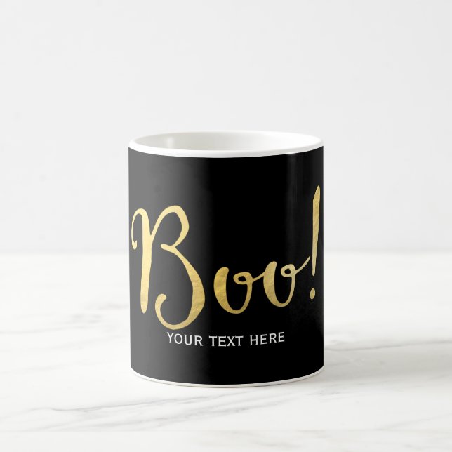 BOO! Faux Gold Look Halloween Festive Coffee Mug (Center)