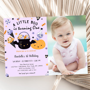 Boo First Birthday  A Little Boo Is Turning One  Invitation