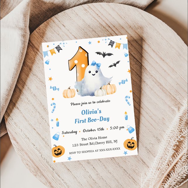 Boo First Birthday  Invitation (Creator Uploaded)