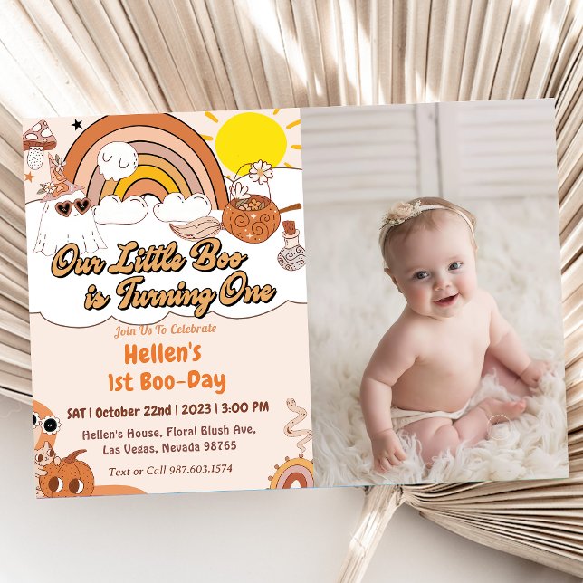Boo First Birthday Our Little Boo Is Turning One  Invitation (Creator Uploaded)
