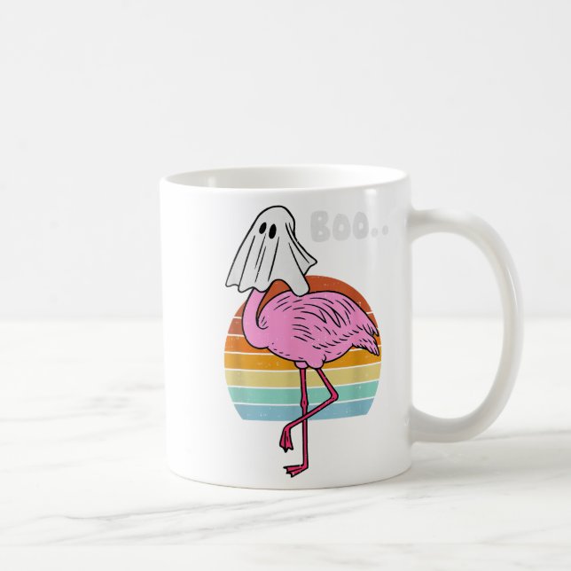 Boo Flamingo Ghost Soky Halloween Costume Bird Ani Coffee Mug (Right)