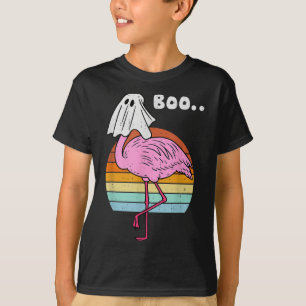 Boo Flamingo Ghost Soky Halloween Costume Bird Ani T-Shirt