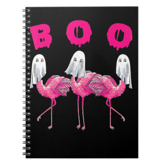 Boo Flamingo Halloween Flamingo Ghost Notebook