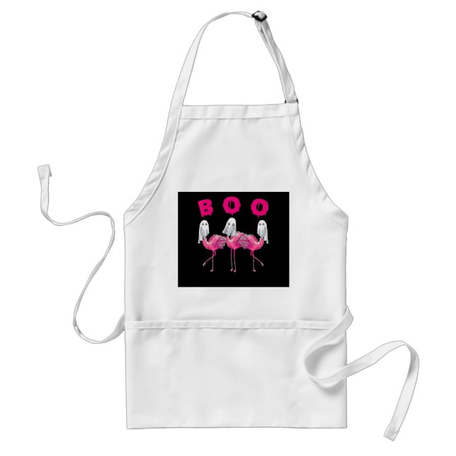 Boo Flamingo Halloween Flamingo Ghost Standard Apron (Front)