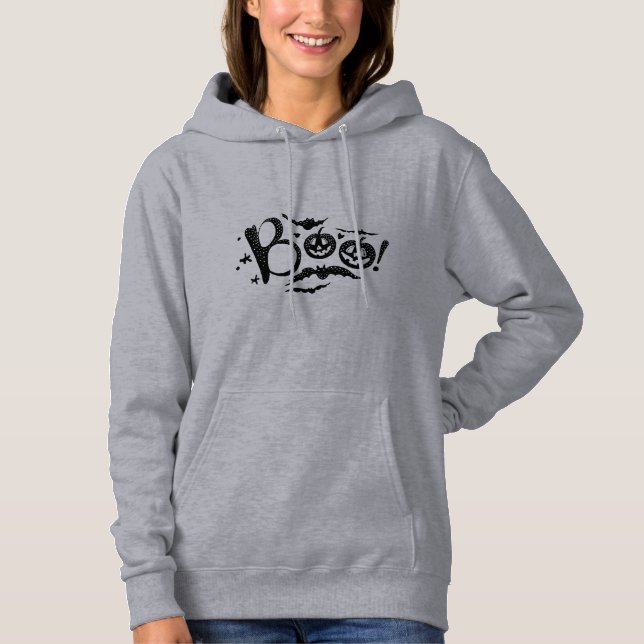 Boo! Flying Bats black Hoodie (Front)
