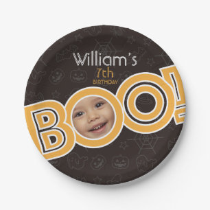 Boo!! fun Halloween birthday card Paper Plate