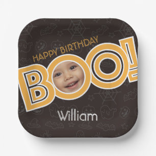 Boo!! fun Halloween birthday card Paper Plate