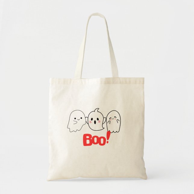 Boo! Fun & Spooky Halloween Tote Bag (Front)