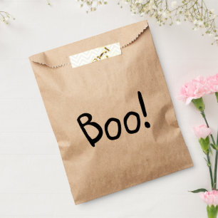 Boo funny cute handwritten typography Halloween  Favour Bag