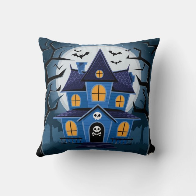 Boo funny cute happy Halloween  Cushion (Back)