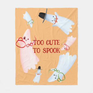 BOO Funny Cute Little Ghost Halloween Baby Nursery Fleece Blanket