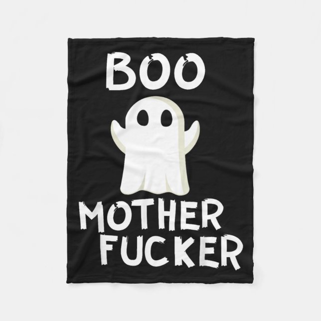Boo Funny Ghost Halloween Costume Fleece Blanket (Front)