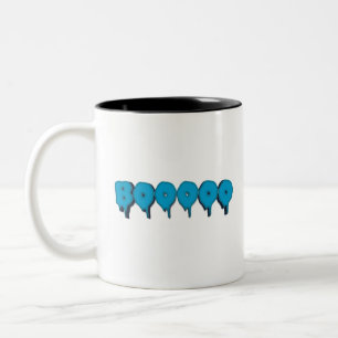 boo funny ghost text Two-Tone coffee mug