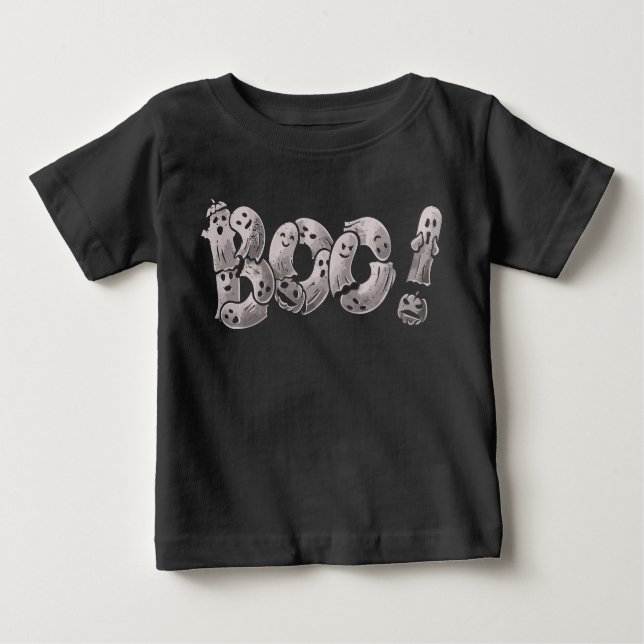 Boo Funny Ghosts Cute Baby Boy Girl Halloween 2023 Baby T-Shirt (Front)