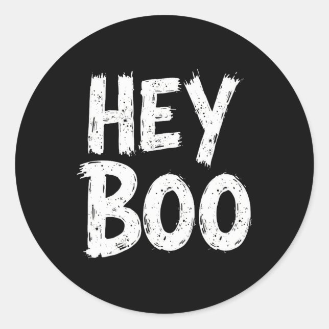 Boo Funny Halloween Ghost  Classic Round Sticker (Front)