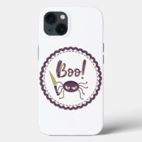 Boo funny Halloween spider character knife hand